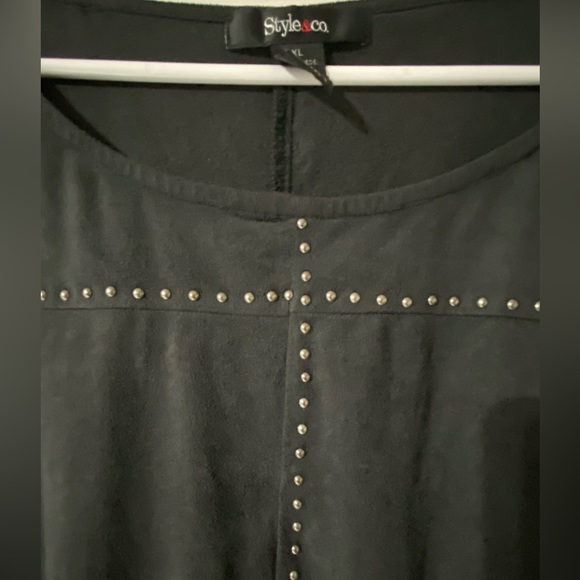 STYLE & CO. Women’s soft Faux suede studded  Black top Size XL.NWOT - Picture 5 of 9